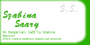 szabina saary business card